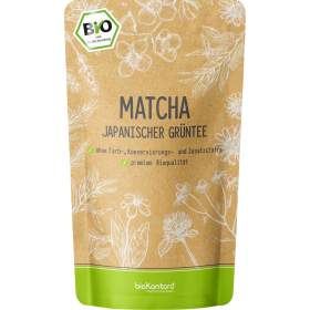 Bio Matcha Pulver, Japanischer Matchatee aus kontrolliert biologischem Anbau - perfekt für Matcha-Latte