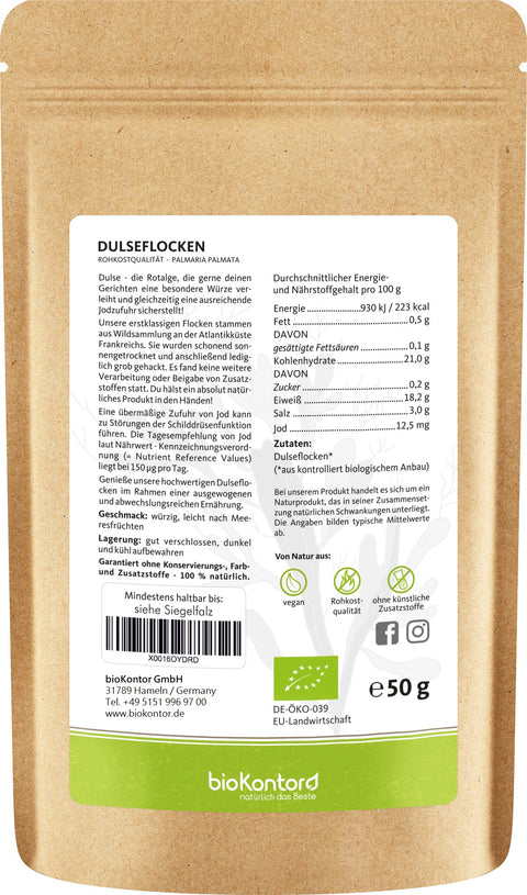 Dulseflocken bio 50 g Rotalgen Nährwerte Jod