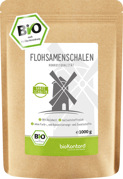 Flohsamenschalen ganz bio 1000 g Doypack