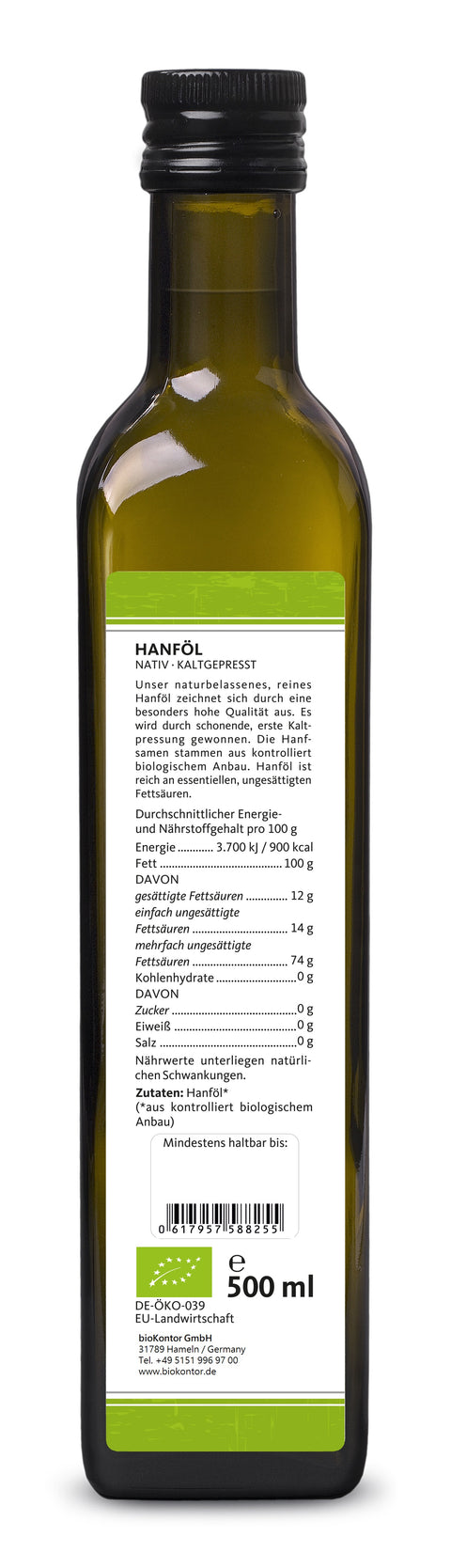 Hanföl bio 500 ml Nährwerte