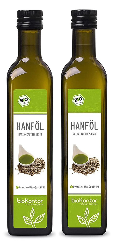 Hanföl bio 2x500 ml UV-geschützte Flasche