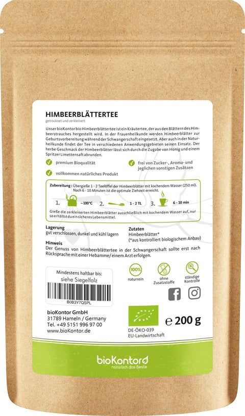 Himbeerblaettertee bio Verzehrempfehlung 200 g