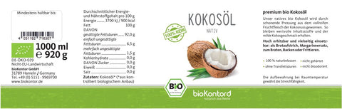 Kokosöl bio 1 Liter Verwendung