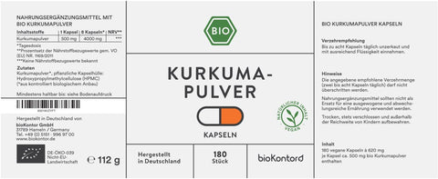 Bio Kurkuma Kapseln - vegan