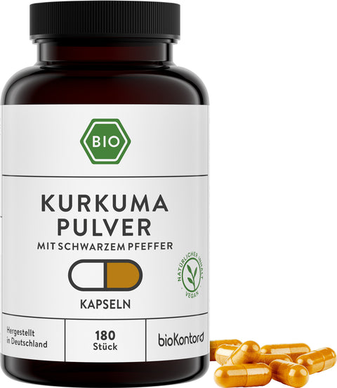 Kurkuma Kapseln bio vegan PET-Dose UV-geschützt 180 Stück 