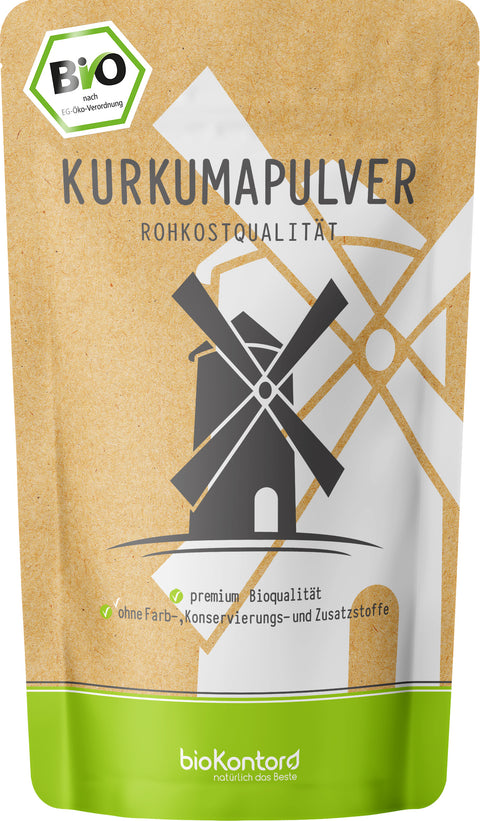 Kurkuma Pulver bio Doypack, Rohkostqualität