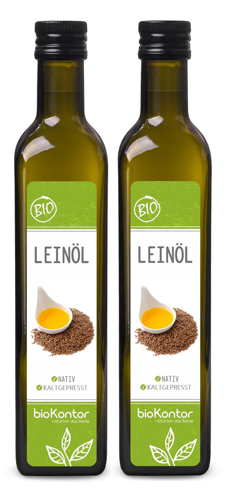 Leinöl bio 1 Liter UV-geschützte Flasche mit Springdosierer