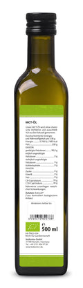 MCT Öl bio C8 Caprylsäure 500ml Nährwerte