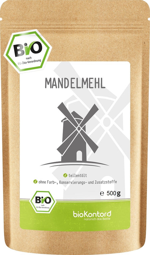 Mandelmehl bio teilentölt Verwendung low carb Mehl 500 g