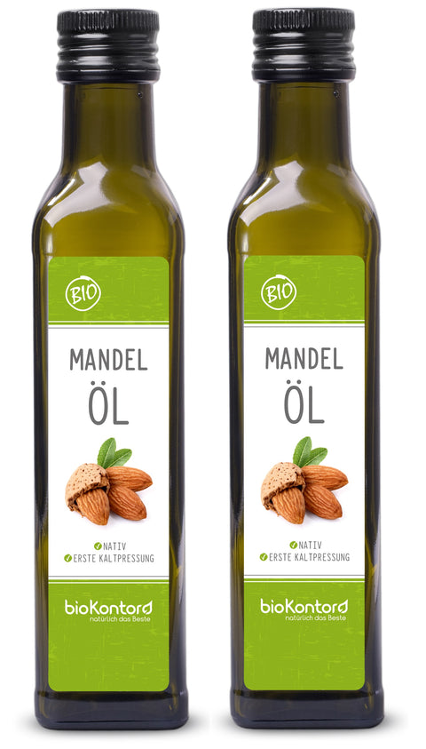 Mandelöl 500 ml bio in UV-geschützter Flasche mit Springosierer