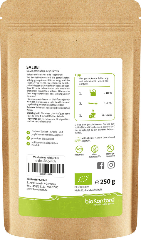 Salbei Tee Zubereitung 250 g bio 