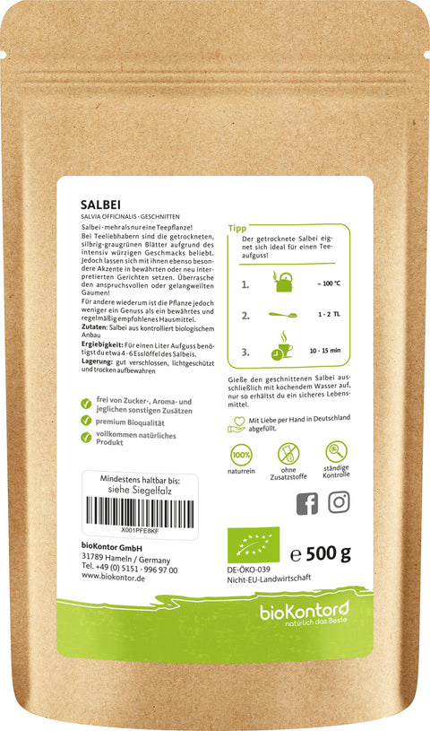 Salbei Tee Zubereitung 500 g bio 