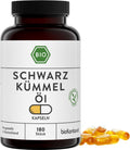 Schwarzkümmelöl Kapseln bio vegan 180 Stück PET-Dose UV-geschützt 