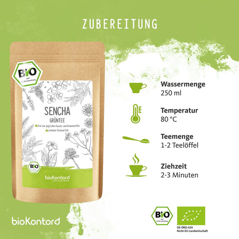 Sencha Grüntee bio Verzehrempfehlung