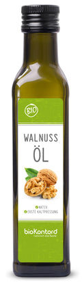 Walnussöl bio nativ 250 ml kaltgepresst in UV-geschützter Flasche mir Springdosierer