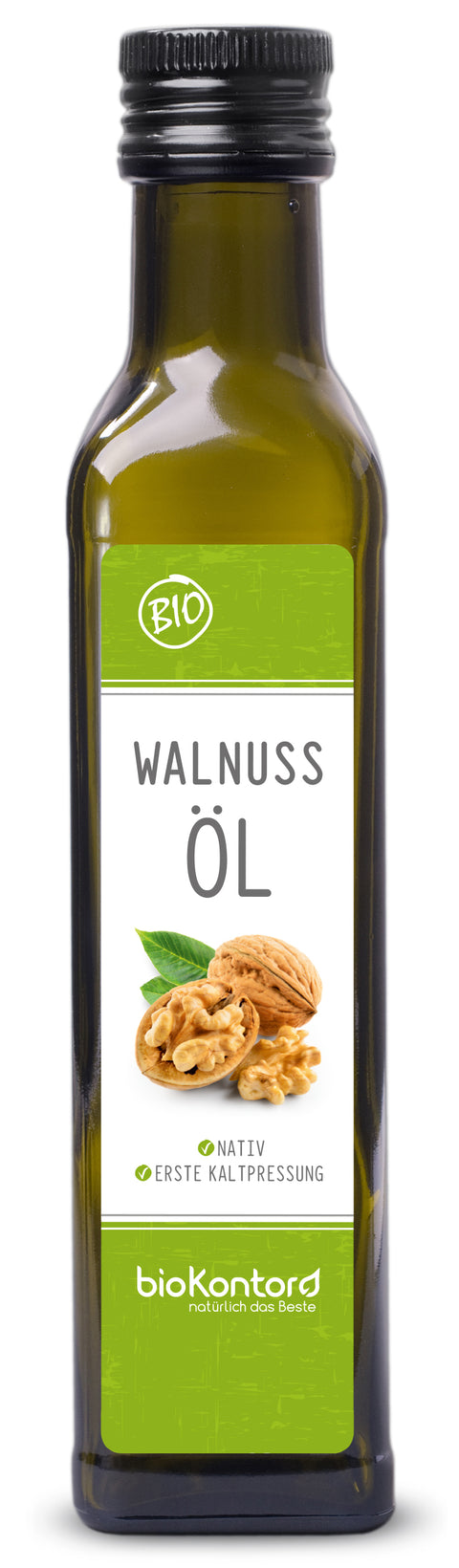 Walnussöl bio nativ 250 ml kaltgepresst in UV-geschützter Flasche mir Springdosierer