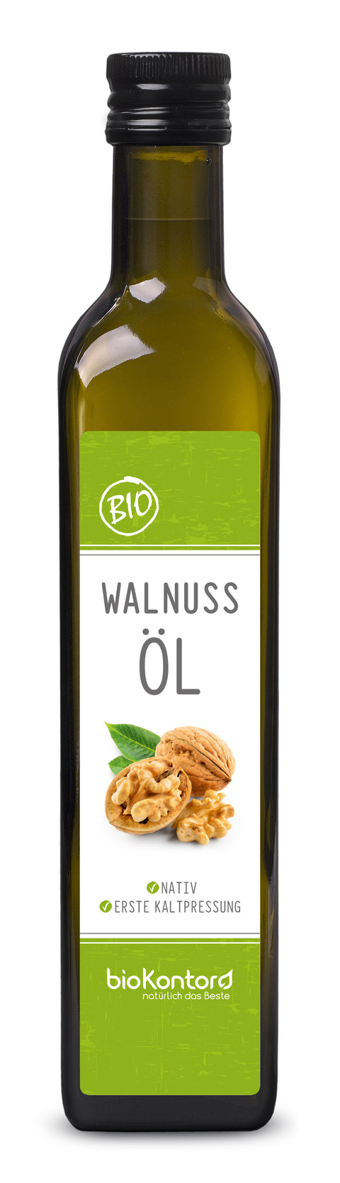 Walnussöl bio 500 ml in UV-geschützter Flasche mir Springdosierer