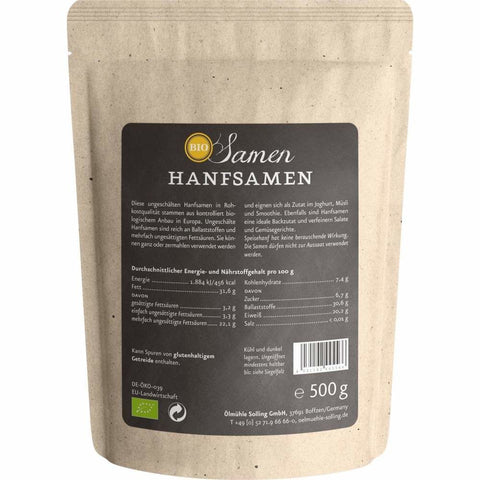 Hanfsamen ungeschält 500g - BIO