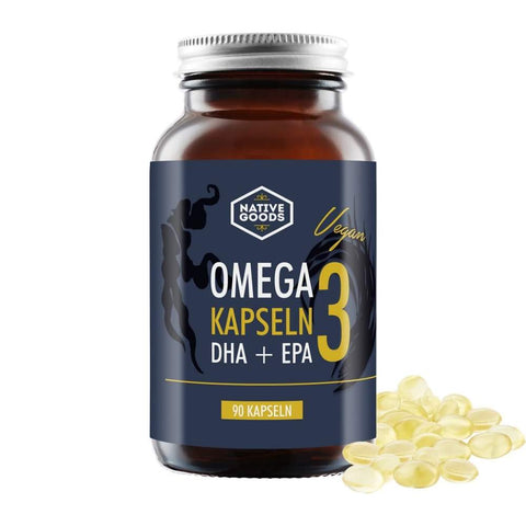 Omega 3 Kapseln mit DHA und EPA aus Algenöl - vegan - [konventionell!] - native goods